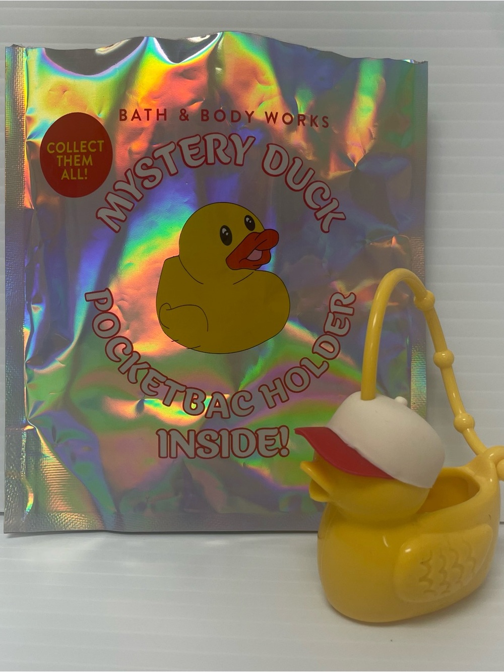 Bath & Body Works Yellow Duck With Ball Cap PocketBac Holder